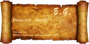 Benczur Gerő névjegykártya